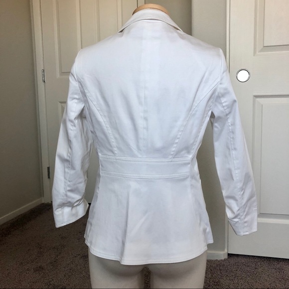 The Limited White Ruched Blazer Jacket - Picture 5 of 9